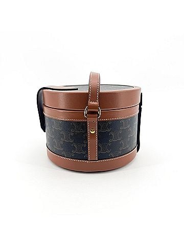 Céline Tambour Triomphe Coated Canvas Black Canvas Handbag (view 2)