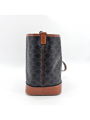 Céline Bucket Triomphe Coated Canvas Black Canvas Shoulder Bag Bag (view 2)