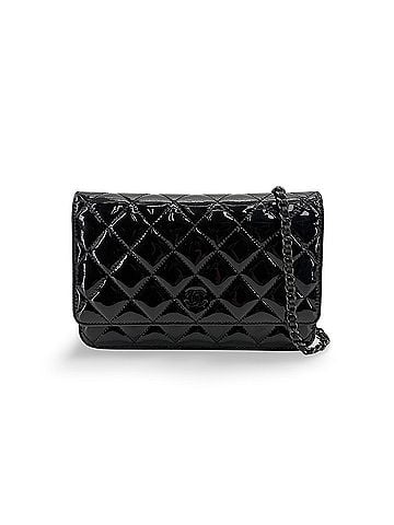 Chanel So Black Wallet On Chain Quilted Patent Black Patent_Leather Crossbody Bag Bag (view 1)
