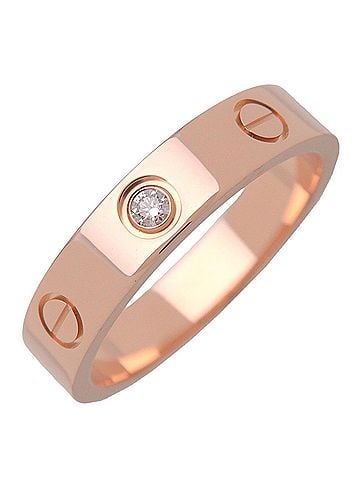 Cartier Love Wedding Band 1 Diamond 18K Rose Gold With Diamond Gold Rose_Gold Ring Jewelry (view 1)
