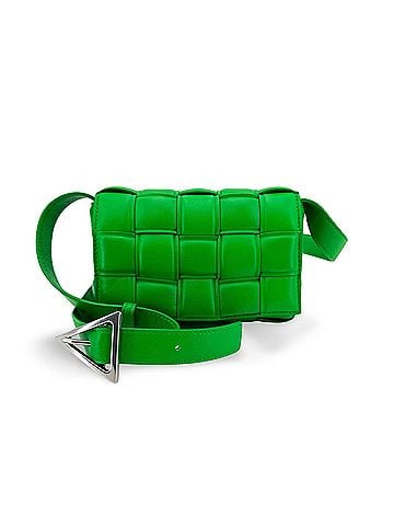 Bottega Veneta Cassette Padded Maxi Intrecciato Leather Green Leather Crossbody Bag Bag (view 1)