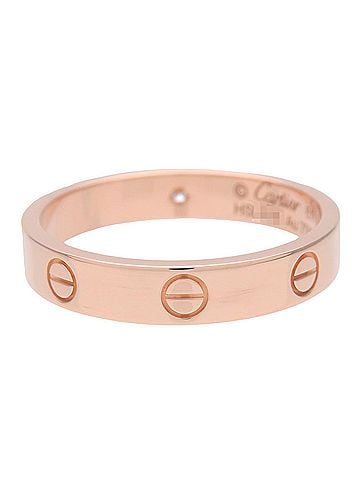 Cartier Love Wedding Band 1 Diamond 18K Rose Gold With Diamond Pink Rose_Gold Ring Jewelry (view 2)