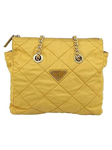 Prada Re-Edition 1995 Chain Quilted Re-Nylon Yellow Nylon Tote Bag Bag (view 1)