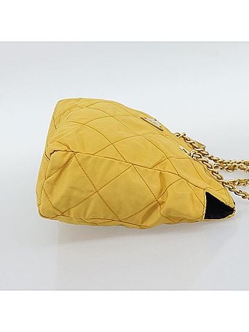 Prada Re-Edition 1995 Chain Quilted Re-Nylon Yellow Nylon Tote Bag Bag (view 2)