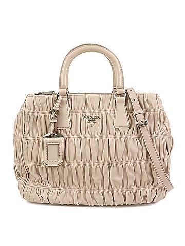 Prada Gaufre Nappa Leather Beige Leather Tote Bag Bag (view 1)