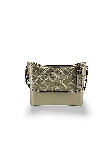 Chanel Gabrielle Quilted Aged Calfskin Gold Leather Backpack Bag (view 1)