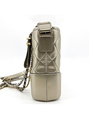 Chanel Gabrielle Quilted Aged Calfskin Gold Leather Backpack Bag (view 2)