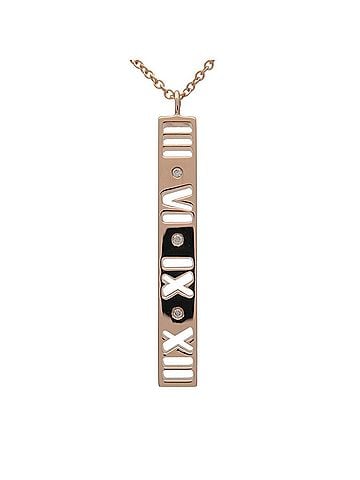 Tiffany & Co. Atlas Pierced Bar Drop Pendant 18K Rose Gold With Diamonds Pink Rose_Gold Necklace Jewelry (view 2)