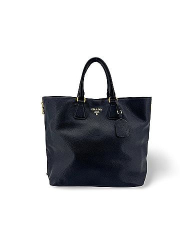 Prada Side Zip Convertible Vitello Daino Black Leather Tote Bag Bag (view 1)