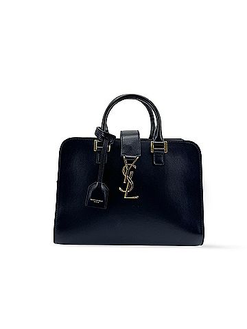 Saint Laurent Convertible Monogram Cabas Leather Black Leather Tote Bag Bag (view 1)