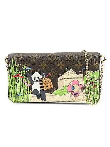 Louis Vuitton Felicie Pochette Limited Edition Vivienne Xmas Monogram Canvas Brown Canvas Clutche &amp; Pouche Bag (view 1)