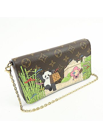 Louis Vuitton Felicie Pochette Limited Edition Vivienne Xmas Monogram Canvas Brown Canvas Clutche &amp; Pouche Bag (view 2)