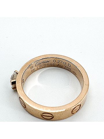 Cartier Love Solitaire 18K Rose Gold And Diamond Gold Rose_Gold Ring Jewelry (view 2)
