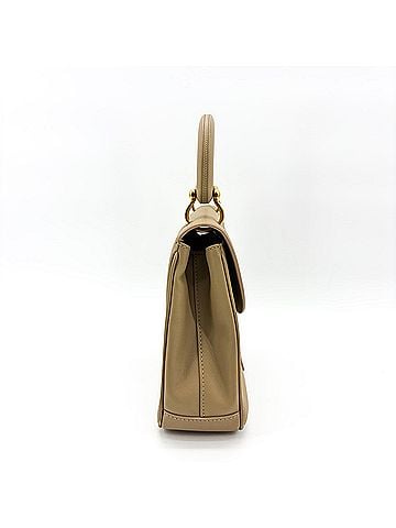 Burberry Dk88 Top Handle Leather Beige Leather Handbag (view 2)