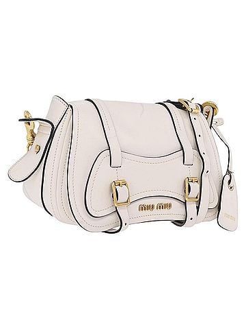 Miu Miu Grace Lux Leather White Leather Shoulder Bag Bag (view 1)