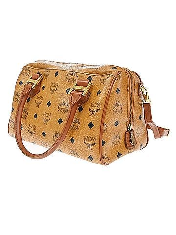 MCM Visetos Logogramme Leather Brown Leather Handbag (view 2)