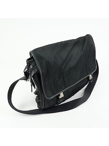 Prada Buckle Messenger Tessuto Black Nylon Handbag (view 2)
