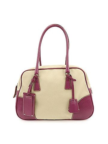 Prada Bowler Canvas With Leather Purple Canvas Shoulder Bag Bag (view 1)
