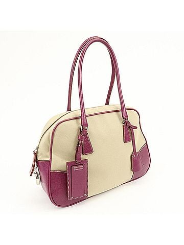 Prada Bowler Canvas With Leather Purple Canvas Shoulder Bag Bag (view 2)