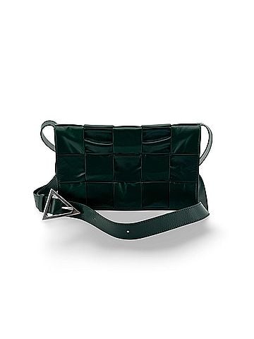 Bottega Veneta Cassette Maxi Intrecciato Leather Green Leather Crossbody Bag Bag (view 1)