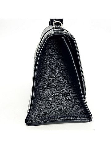 Balenciaga Hourglass Top Handle Leather Black Leather Handbag (view 2)