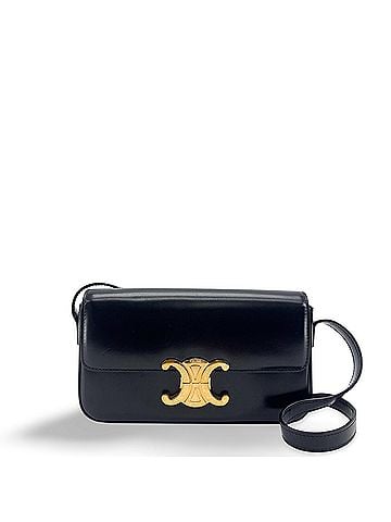 Céline Triomphe East-West Smooth Calfskin Black Leather Shoulder Bag Bag (view 1)