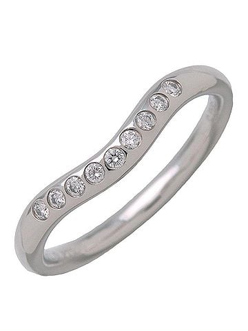 Tiffany & Co. Elsa Peretti Curved Wedding Band Platinum With Diamonds Silver Platinum Ring Jewelry (view 1)