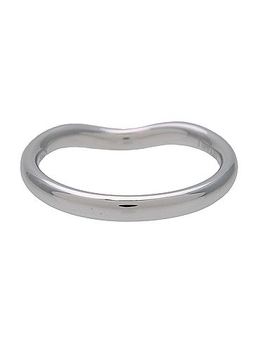 Tiffany & Co. Elsa Peretti Curved Wedding Band Platinum With Diamonds Silver Platinum Ring Jewelry (view 2)