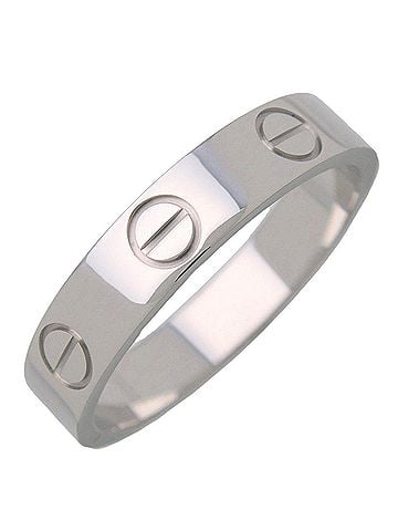 Cartier Love Band 18K White Gold Silver White_Gold Ring Jewelry (view 1)