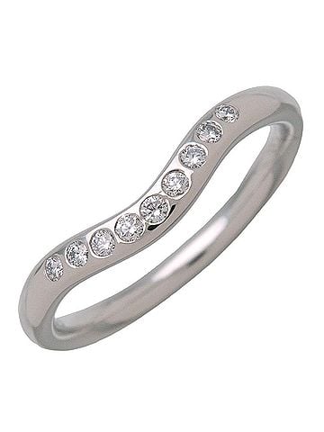 Tiffany & Co. Elsa Peretti Curved Wedding Band Platinum With Diamonds Silver Platinum Ring Jewelry (view 1)