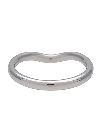 Tiffany & Co. Elsa Peretti Curved Wedding Band Platinum With Diamonds Silver Platinum Ring Jewelry (view 2)