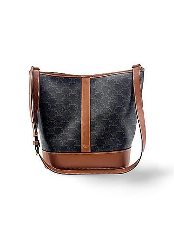 Céline Bucket Triomphe Coated Canvas Brown Canvas Shoulder Bag Bag (view 1)