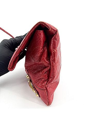 Balenciaga Classic Studs Envelope Strap Clutch Leather Red Leather Clutche &amp; Pouche Bag (view 2)