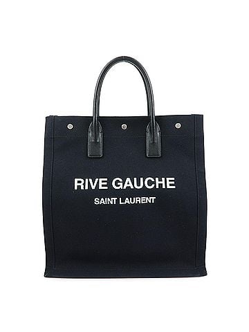 Saint Laurent Rive Gauche Shopper Canvas Black Canvas Tote Bag Bag (view 1)