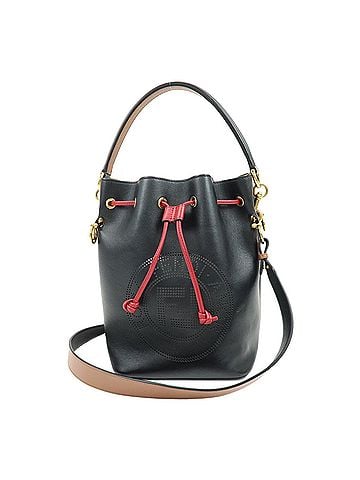 Fendi Mon Tresor Bucket Perforated Leather Black Leather Handbag (view 1)