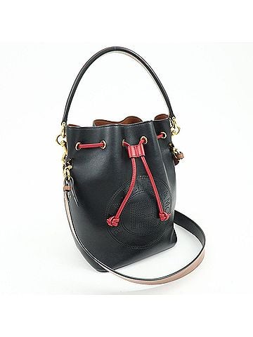 Fendi Mon Tresor Bucket Perforated Leather Black Leather Handbag (view 2)