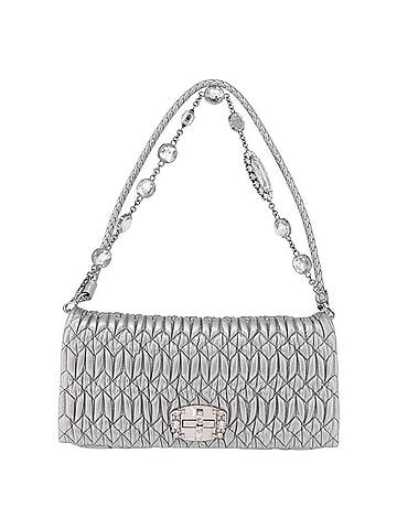 Miu Miu Crystal Clutch Matelasse Leather Silver Leather Clutche &amp; Pouche Bag (view 1)