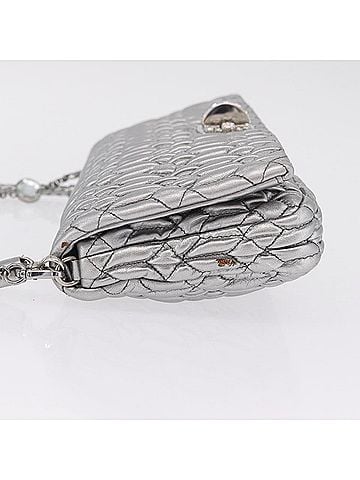 Miu Miu Crystal Clutch Matelasse Leather Silver Leather Clutche &amp; Pouche Bag (view 2)