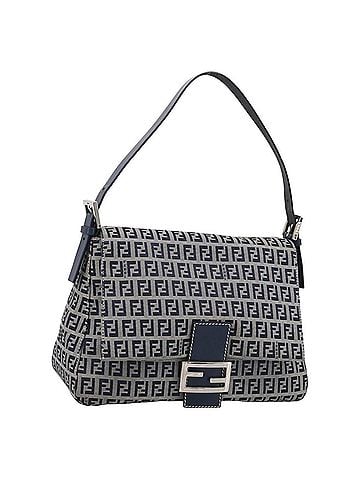 Fendi Mamma Baguette Monogram Canvas Navy Canvas Handbag (view 1)