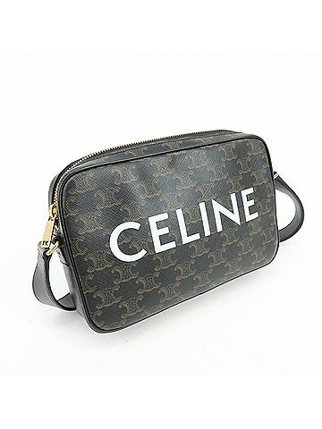 Céline Logo Messenger Triomphe Coated Canvas Brown Canvas Handbag (view 2)