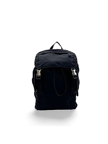 Prada Double Buckle Tessuto Black Nylon Backpack Bag (view 1)
