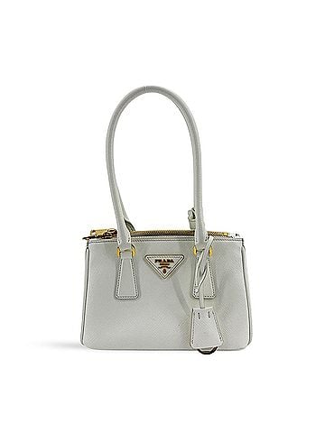 Prada Galleria Double Zip Saffiano Leather White Leather Tote Bag Bag (view 1)