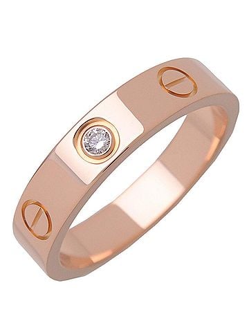 Cartier Love Wedding Band 1 Diamond 18K Rose Gold With Diamond Gold Rose_Gold Ring Jewelry (view 1)