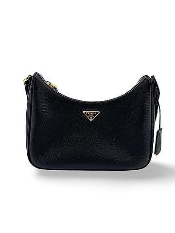 Prada Re-Edition 2005 Hobo Tessuto With Saffiano Leather Black Leather Shoulder Bag Bag (view 1)