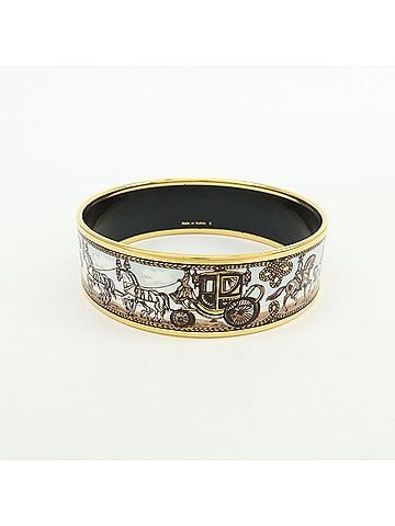 Hermès Caleche Bangle Enamel Multicolour Gold_Plated Bracelet Jewelry (view 2)