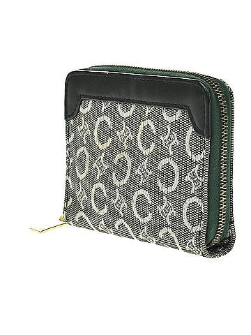 Céline Zipped Around Canvas Green Canvas Wallets Accessory (view 2)