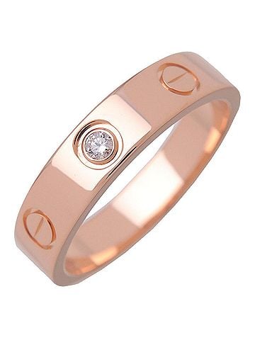 Cartier Love Wedding Band 1 Diamond 18K Rose Gold With Diamond Gold Rose_Gold Ring Jewelry (view 1)