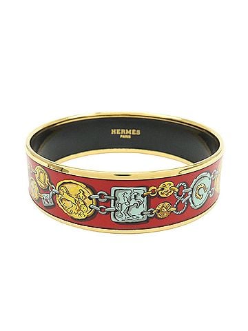 Hermès Bangle Printed Enamel Red Gold_Plated Bracelet Jewelry (view 1)