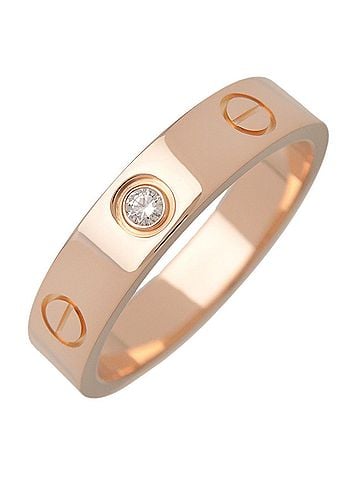 Cartier Love Wedding Band 1 Diamond 18K Rose Gold With Diamond Gold Rose_Gold Ring Jewelry (view 1)