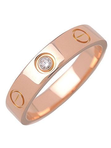 Cartier Love Wedding Band 1 Diamond 18K Rose Gold With Diamond Gold Rose_Gold Ring Jewelry (view 1)
